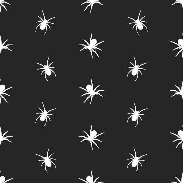 Gothic Halloween seamless pattern made up many spiders and cobweb. Ornamental paper design.