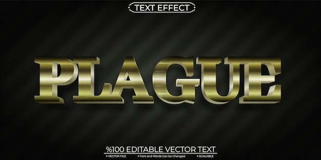 Vector gothic plague editable and scalable vector text effect