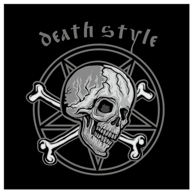 Gothic sign with skull grunge vintage design t shirts