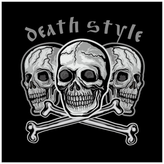 Gothic sign with skull, grunge vintage design t shirts