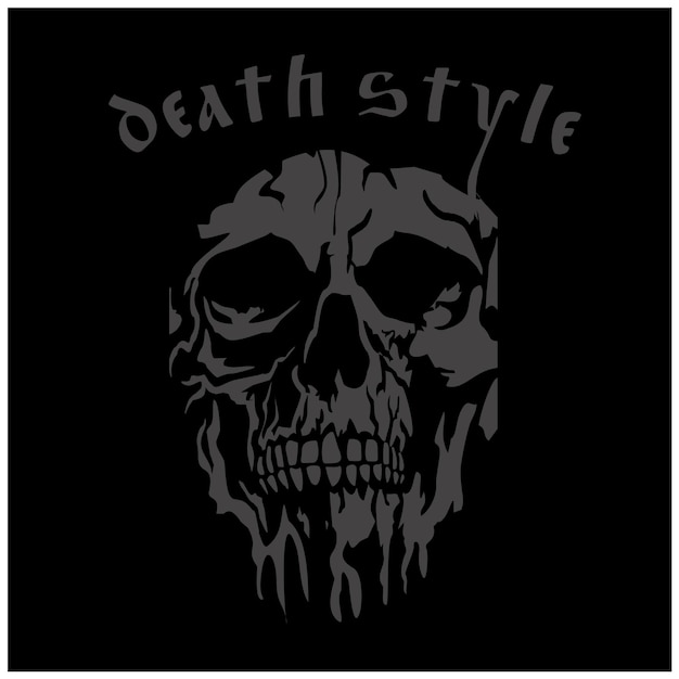 Gothic sign with skull, grunge vintage design t shirts