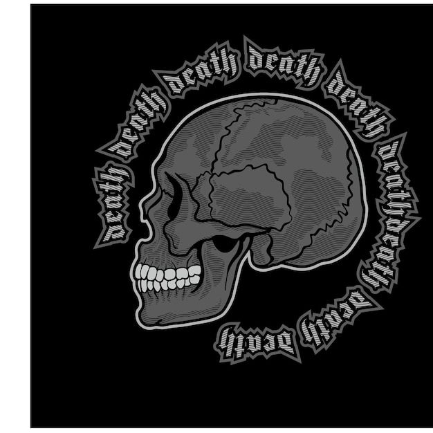 Готический знак с черепом гранж винтажный дизайн футболки