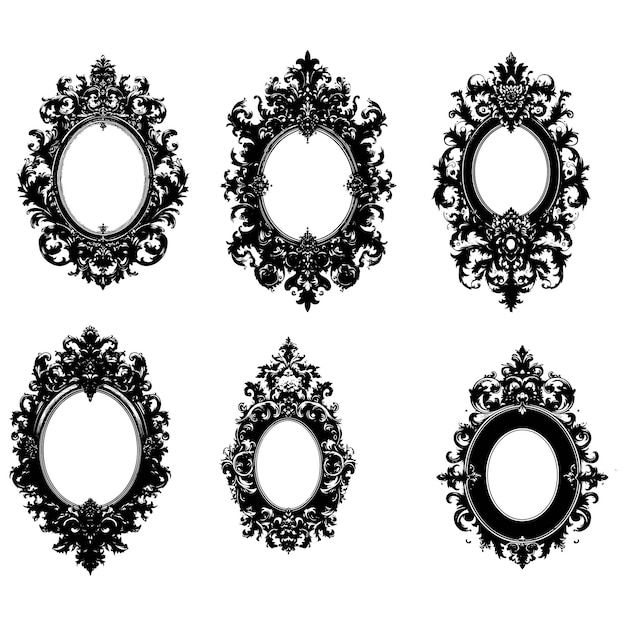 Gothic vintage frame set vector royale barokke grens