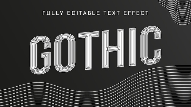 Gothic with outline text effect