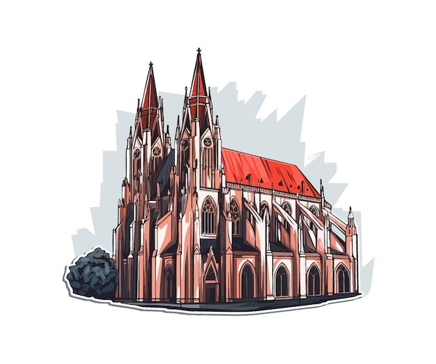 Gotische kathedraal vector illustratie ontwerp