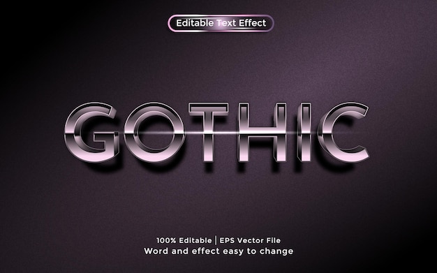 Gotische tekst, bewerkbaar teksteffect in 3D-stijl