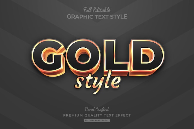 Goud bewerkbare premium teksteffect lettertypestijl effect