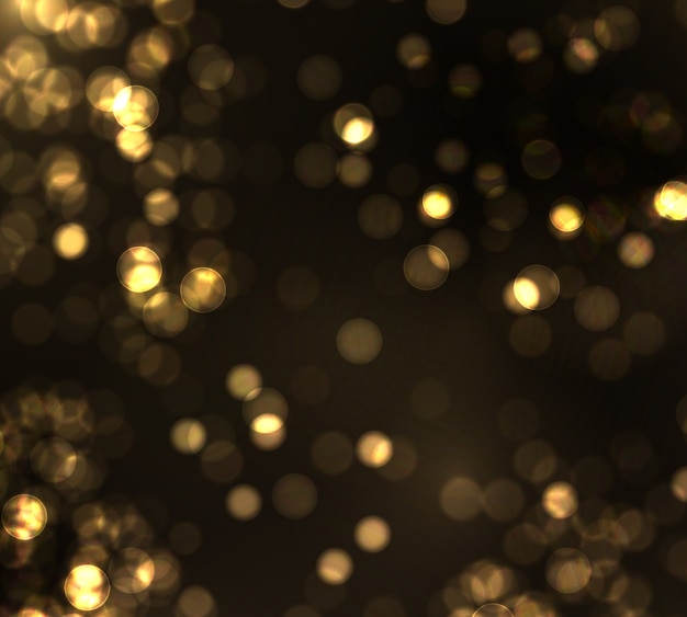 Goud bokeh wazig licht op zwarte achtergrond. gouden lichten en nieuwjaars vakantie sjabloon. abstracte glitter intreepupil knipperende sterren en vonken.