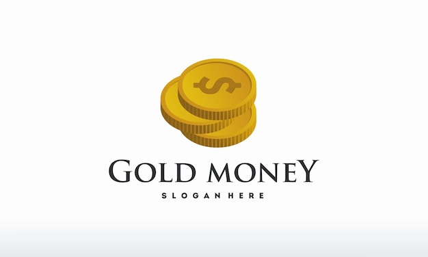 Goud geld logo ontwerpen vector financiën logo sjabloon