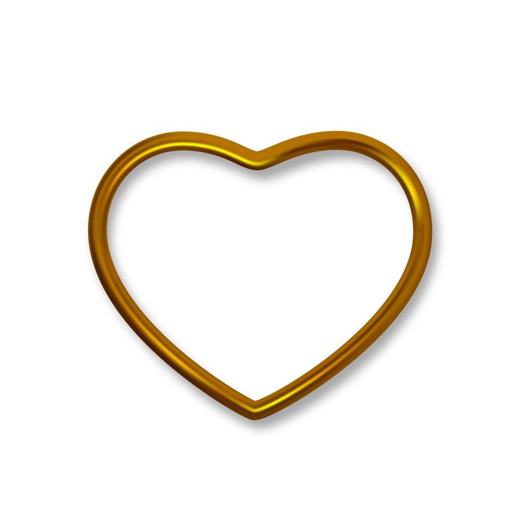 Vector goud glanzend luxe realistisch hartvormig frame, gouden grenskader voor decoratie.
