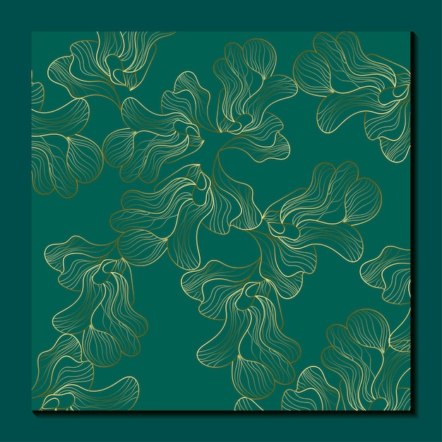 Goud groen abstract blad patroon achtergrond vectorillustratie