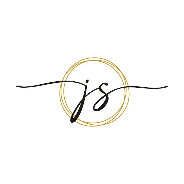 Goud JS Initial Script Letter Beauty Logo Template