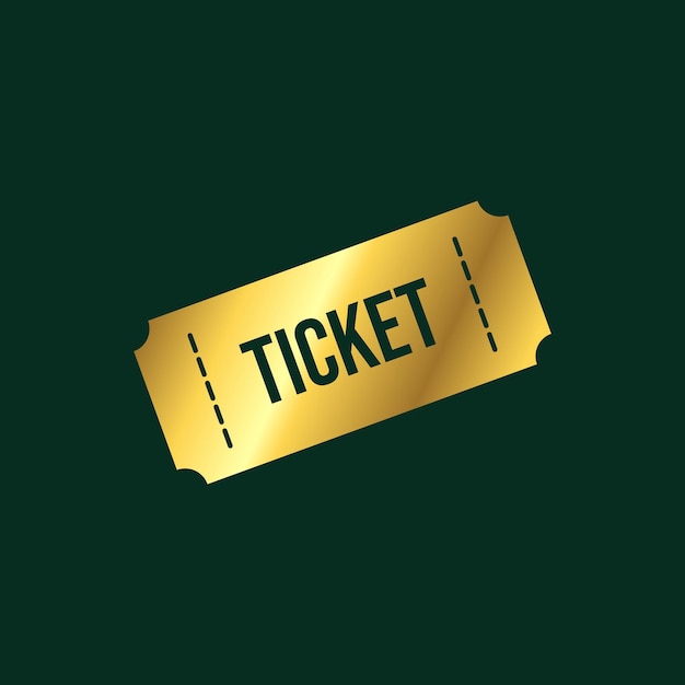 Vector goud kleur ticket pictogram vector sjabloon