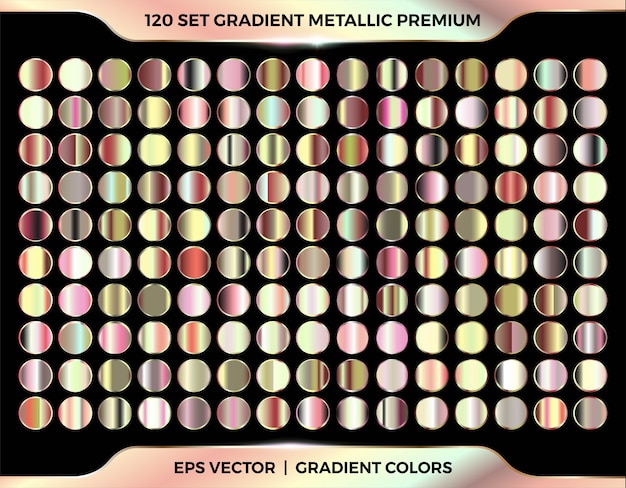 Goud, roségoud, koper en brons verloopstalen mega set collectie palet voor grenskader lint omslaglabelsjablonen