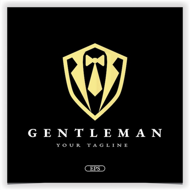 GOUD SCHILD vlinderdas smoking pak gentleman mode kleermaker kleding vintage klassieke logo premium elegante sjabloon vector eps 10