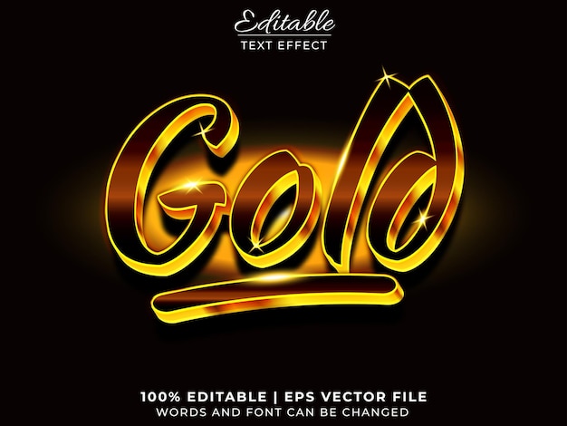 Gouden 3d bewerkbare teksteffect premium vector