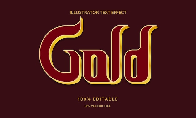 Gouden 3d teksteffect vector