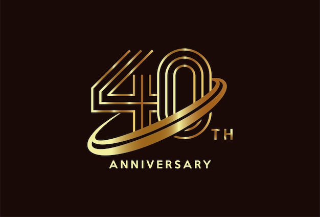 Gouden 40-jarige jubileumviering logo-ontwerpinspiratie