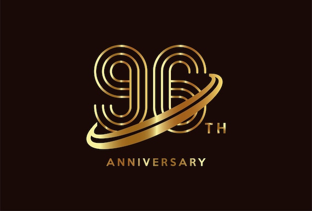 Gouden 96-jarig jubileumviering logo-ontwerpinspiratie
