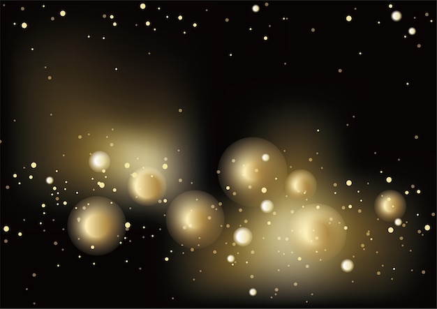 Gouden Abstracte Bokeh Op De Donkere Achtergrond.