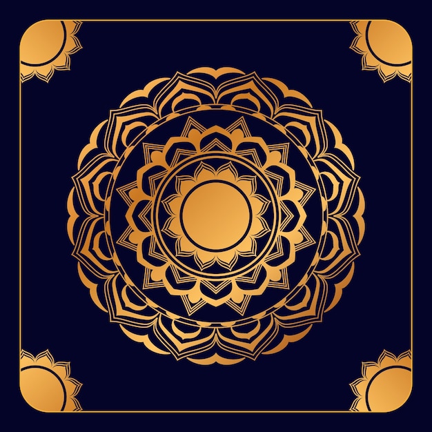 Gouden achtergrond mandala Gratis Vector