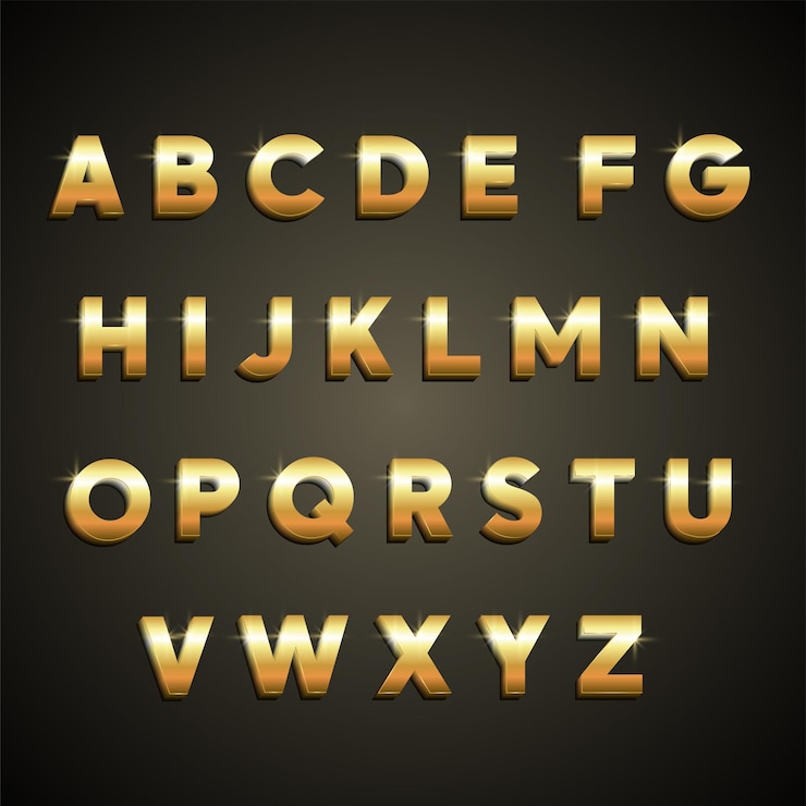 Vector gouden alfabetten sjabloon gratis vector ontwerp