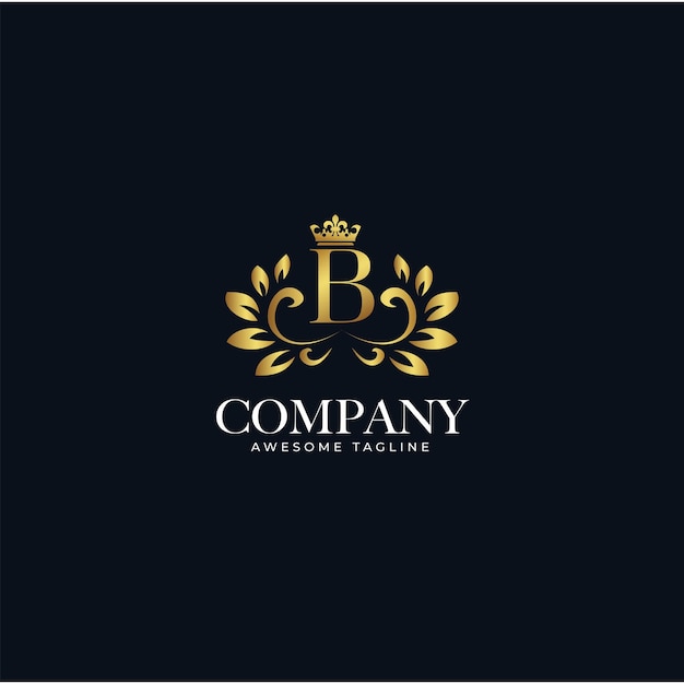 Vector gouden b letter logo luxe. schoonheid cosmetica logo monogram.