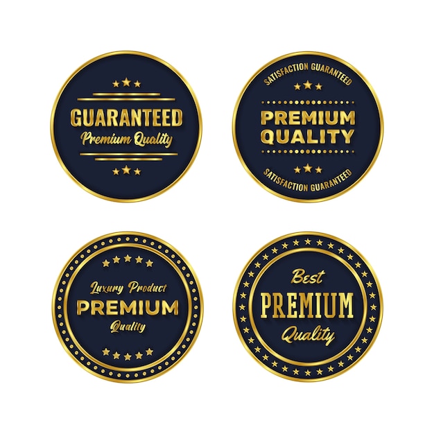 Gouden badge en premium label productsjabloon