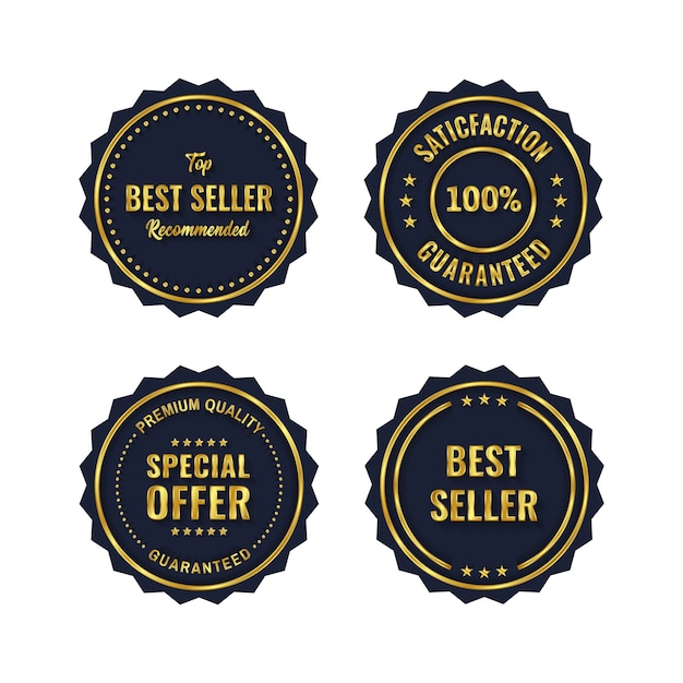 Gouden badge en premium label productsjabloon