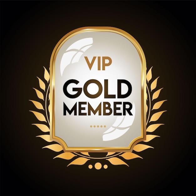 Gouden badge VIP gouden lid retro design