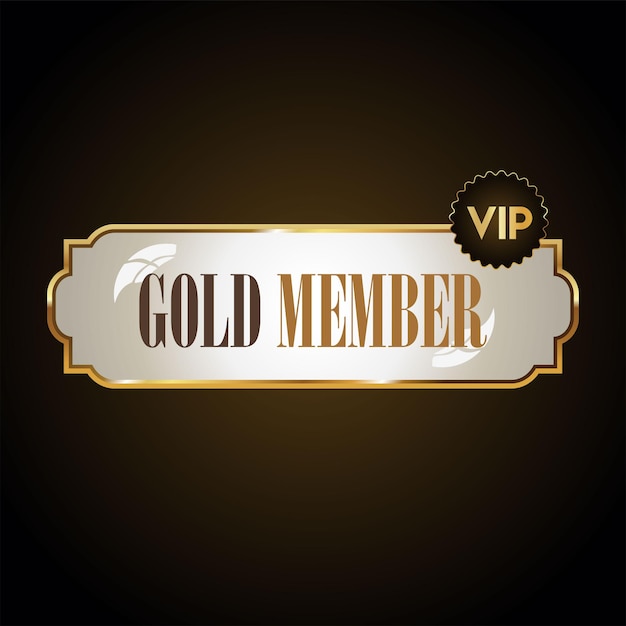 Gouden badge VIP gouden lid retro design