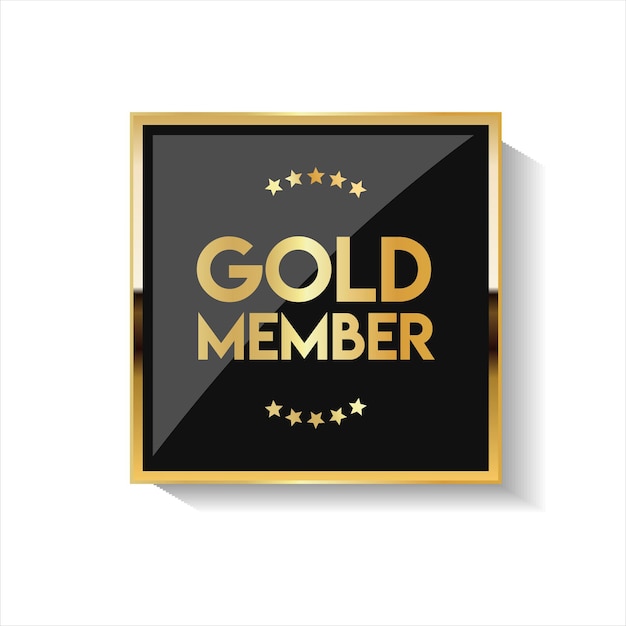 Gouden badge vip gouden lid retro design