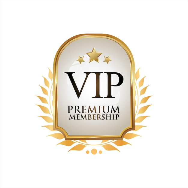 Gouden badge vip gouden lid retro design