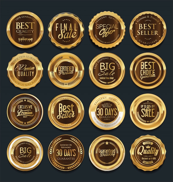 Gouden badges en labels