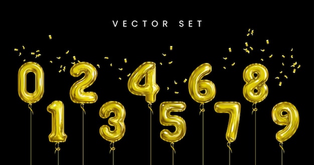 Gouden ballon nummers set