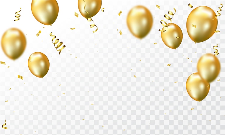Vector gouden ballonnen en confetti