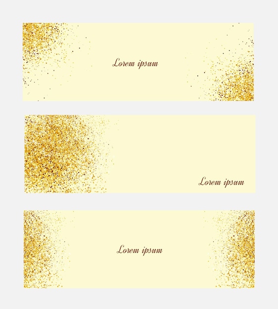 Gouden banner Goud schittert op gele backround Banners-logokaart