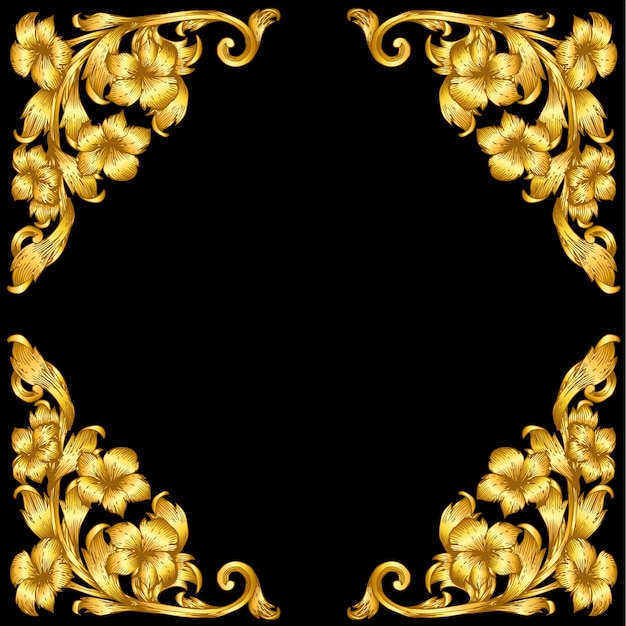 Gouden barokke stijl frame scroll