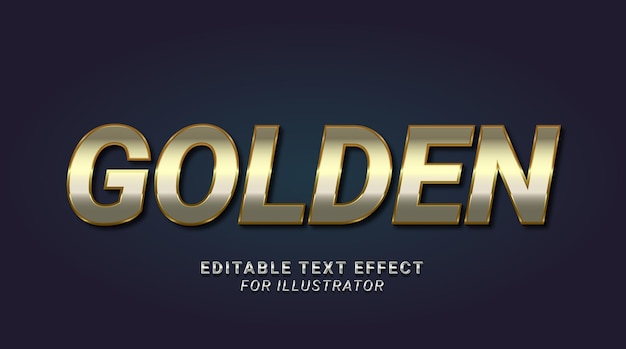 Gouden bewerkbaar teksteffect voor Illustrator