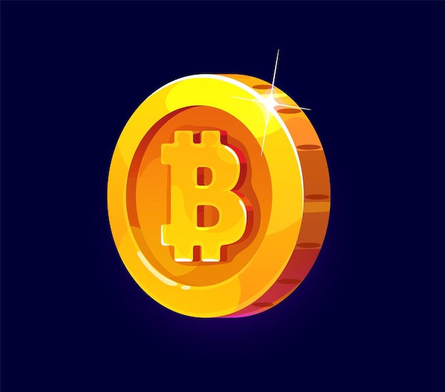 Gouden bitcoin cryptocurrency munt spel activa