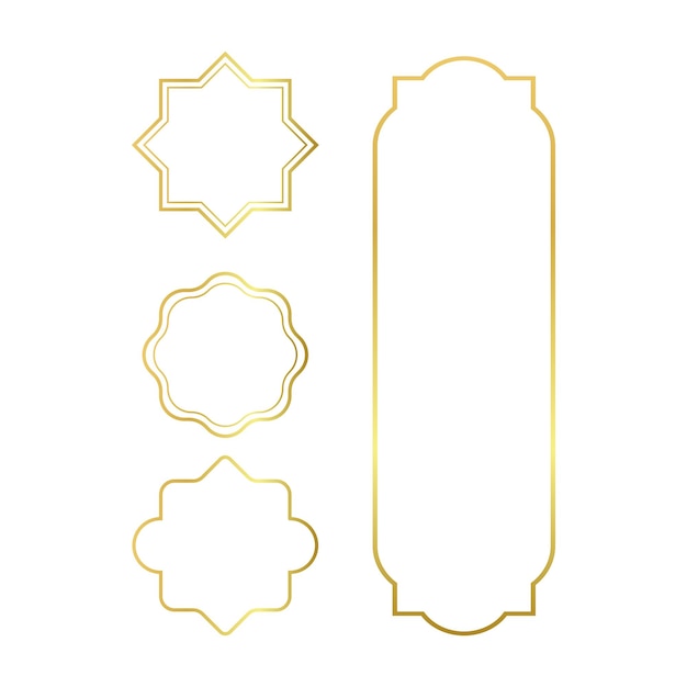 Vector gouden blanco vintage label vector set van vier