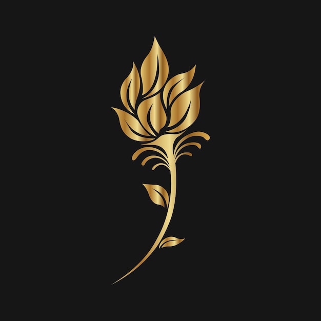 Gouden bloem ontwerp sjabloon