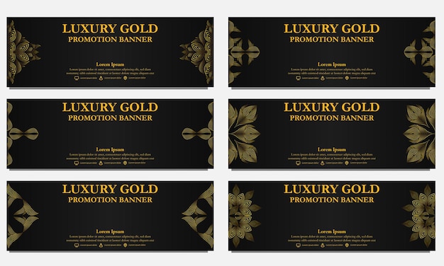 Vector gouden bloemige horizontale banner sjabloon geschikt voor web banner banner en internet advertenties ontwerp