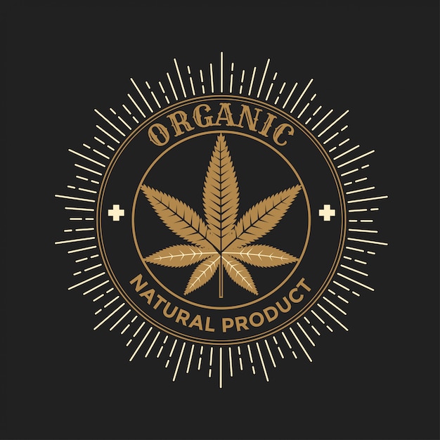 Gouden cannabis blad teken illustratie