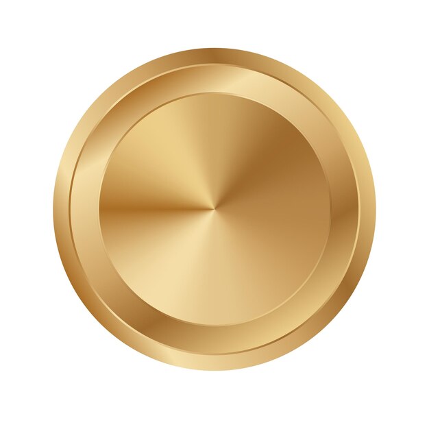 Gouden cirkel ringvector Realistische gouden ronde schijf