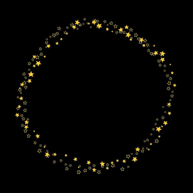 Vector gouden cirkelframe met sterren ontwerpelement vakantie kerstmis nieuwjaar ansichtkaart decoratie overlay