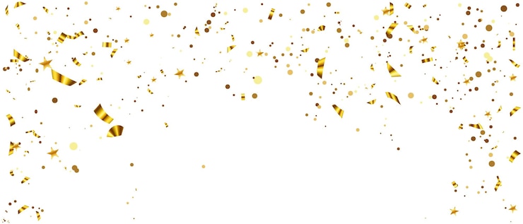 Vector gouden confetti en zigzag lint vallen van bovenaf streamers klatergoud vector