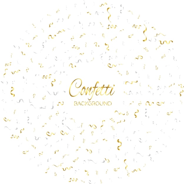 Gouden Confetti Geïsoleerd Op Een Witte Achtergrond Vier Vectorillustratie