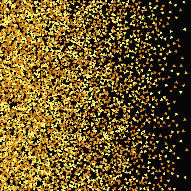 Gouden confetti op rood. Geïsoleerde Gouden Stofdeeltjes. Folie Rand. Geometrische jubileumachtergrond. Vloeiende verjaardagskaart. Willekeurige bruids achtergrond. Vector Ronde Bokeh. Abstracte iriserende achtergrond.