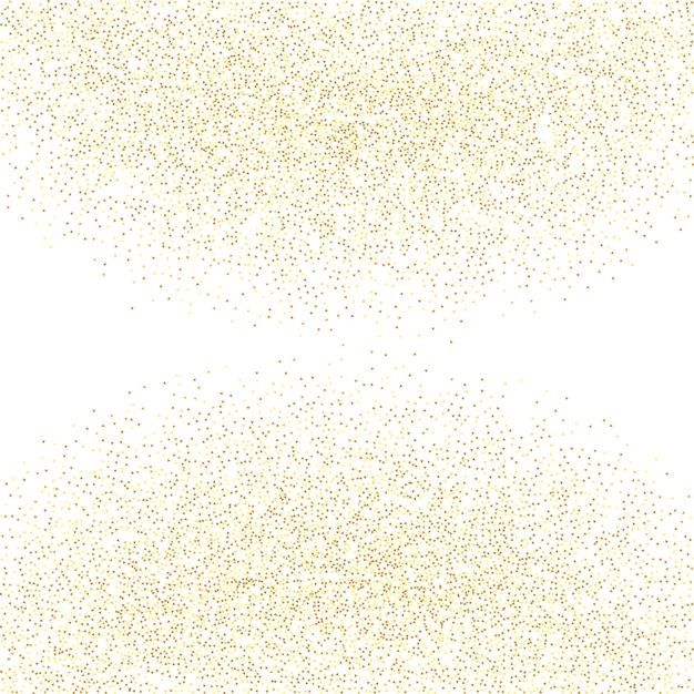 Gouden confetti op rood. Geïsoleerde Gouden Stofdeeltjes. Vector Ronde Bokeh. Abstracte iriserende achtergrond. Vloeiende verjaardagskaart. Willekeurige bruids achtergrond. Folie Rand. Geometrische jubileumachtergrond.